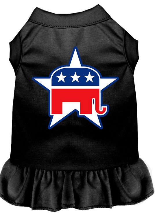 Republican Screen Print Dress Black XL